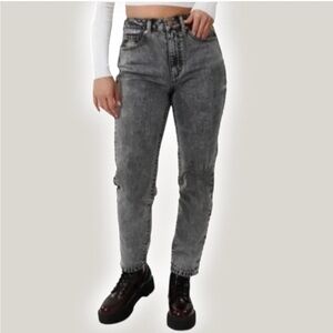 Garage Denim Mom Jeans High Rise Washed Faded Black Sz 5 27